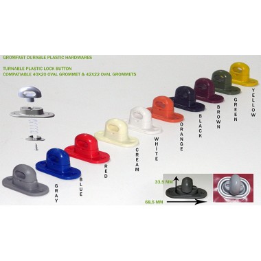 Turnable Staple Lock Button Plastic for 42x22 oval eyelet