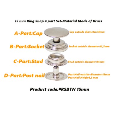 Ring Snap Button Press Fasteners