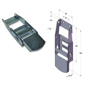 Over Center Buckle Big  58x182-Galvanized 
