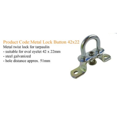 Metal Turnable Staple Lock Button for 42x22 oval eyelet